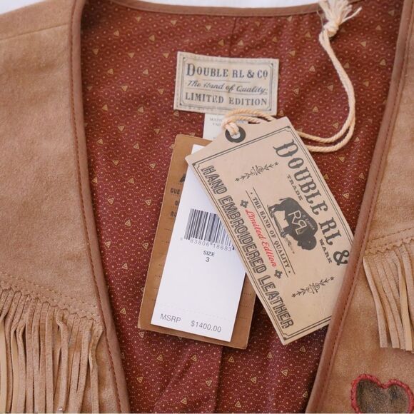NWT Double RL & Co Limited edition 21 of 50 hand embroidered beaded‎ suede vest - Picture 3 of 11